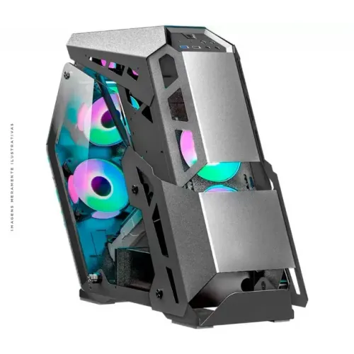 Gabinete Gamer K-Mex Stryker, mATX, Lateral em Vidro, Sem Fonte e Fan, Preto - CG-04BA