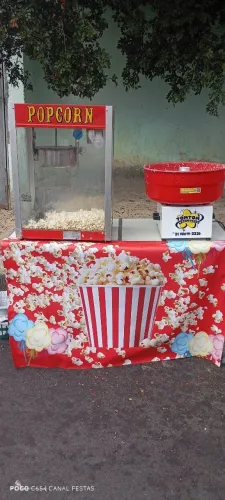 Pipoca e algodão doce servimos em seu evento