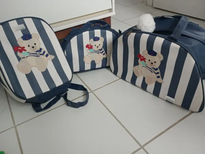 Kit de malas infantil ursinho marinheiro