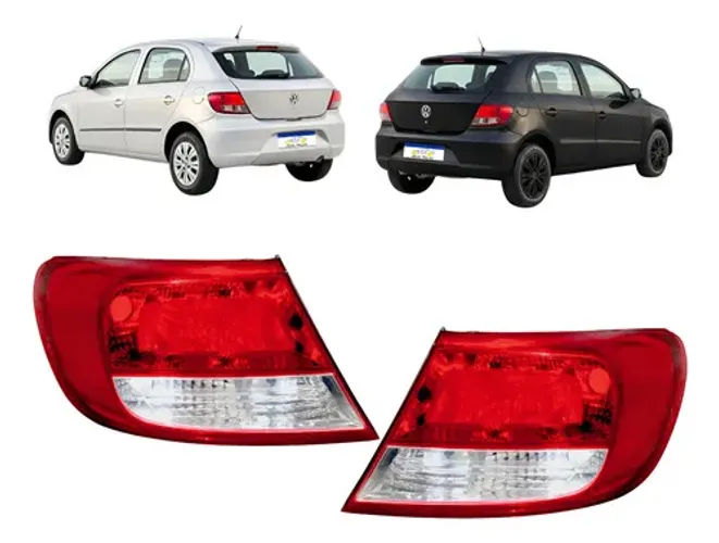 Par Sinaleira Lanterna Traseira Vw Gol G5 2009 A 2012 Ambos Lados Vermelho