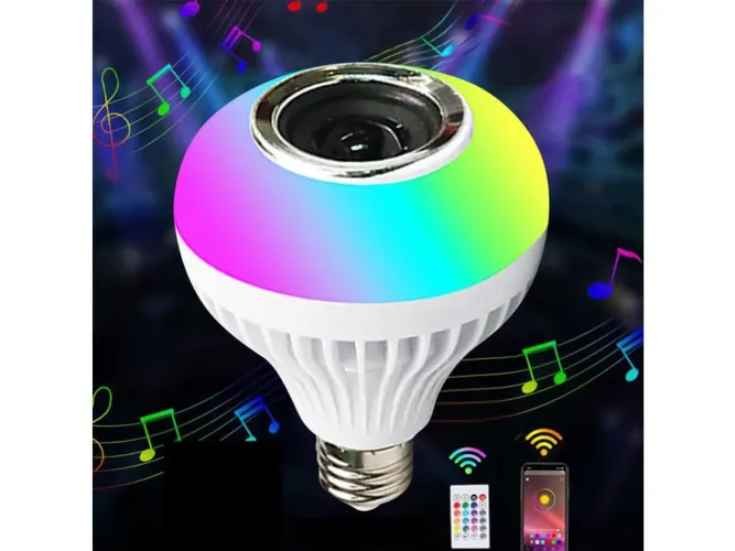 Lâmpada Som Bluetooth, Com Leds.