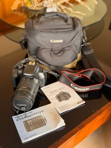 Câmera Canon EOS 1100 D + Lente EF-S 18-135mm. Completa em Perfeito Estado 