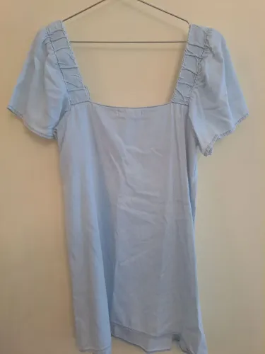 Vestido Jeans Azul Claro - Tamanho M