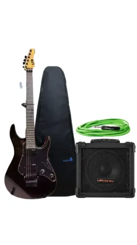 Guitarra Esp Ltd Sn-200fr Floyd - Black - Destro Blk + Capa + Cabo + Cubo