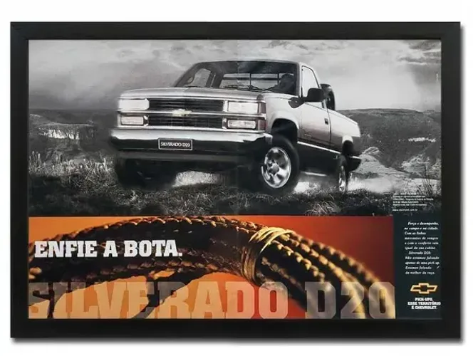 Chevrolet Silverado D20 - Quadro decorativo com propaganda original de revista