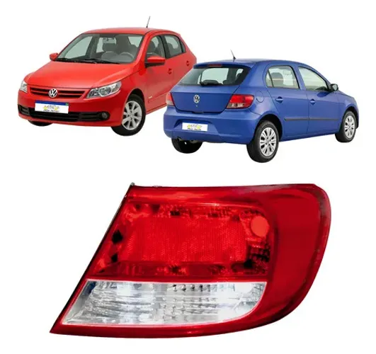 Lanterna Direita Vw Gol G5 2009 2010 2011 2012 Cristal Direito/passageiro Vermelho