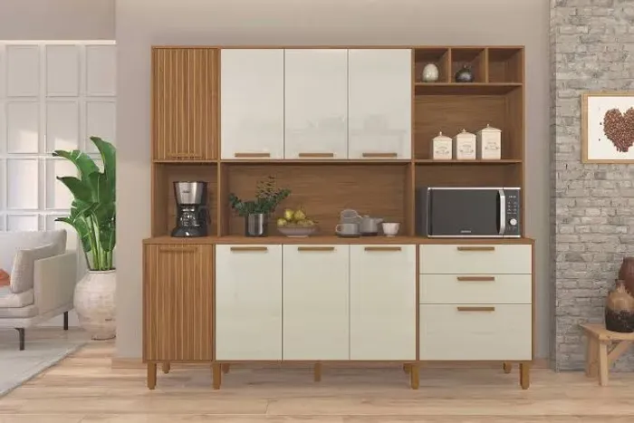 Armário de cozinha Porto 2.19 CM off white - FRETE GRÁTIS ENTREGA HOJE !!! 