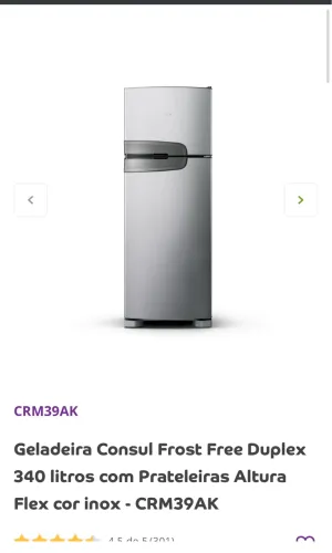 Geladeira cônsul duplex inox