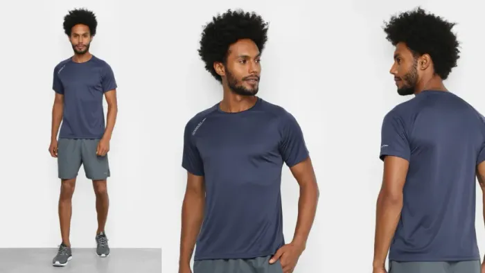 Camiseta Speedo Raglan Basic Masculina - Azul Marinho - Tamanho GG2