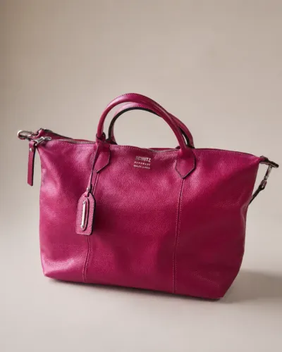Bolsa Schutz Original em Couro Fúcsia - Grande e Superconservada
