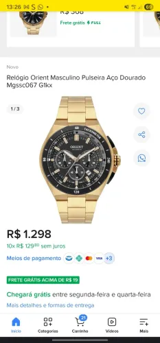 Relógio orient chronograph