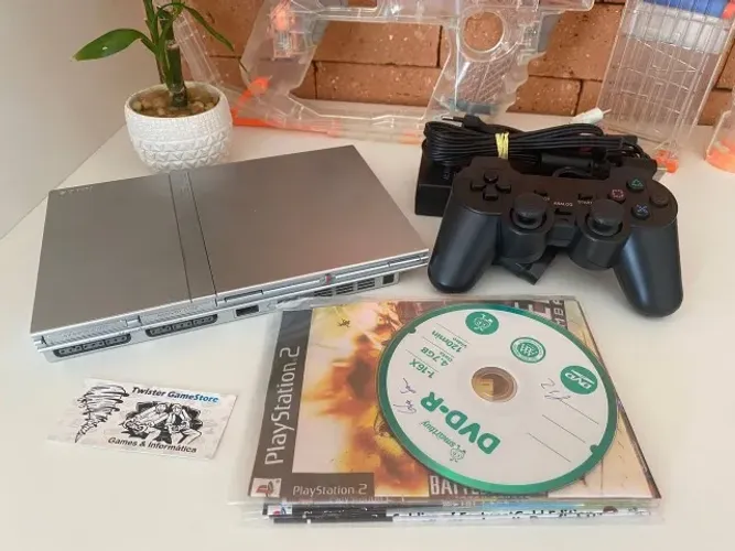Playstation 2 Slim + jogos em dvd - revisado - C/ Garantia !! Somos Loja !!