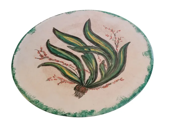 Travessa Vintage Mauá Anos 60 Pintada a Mão Motivo Floral