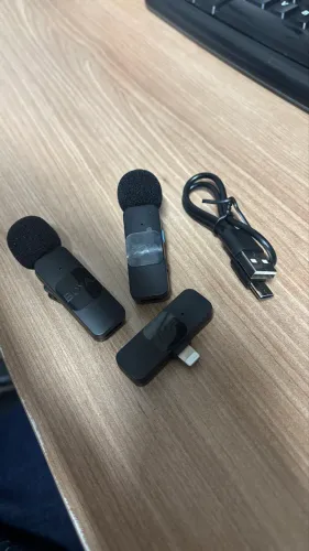 Microfone 2 Lapela BOYA para iPhone com entrada Lightning