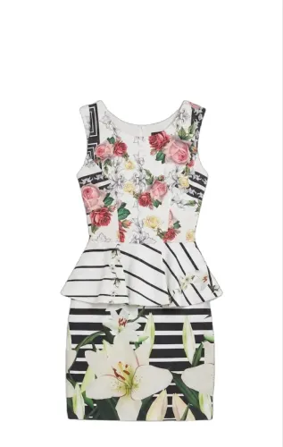 Vestido branco estampado