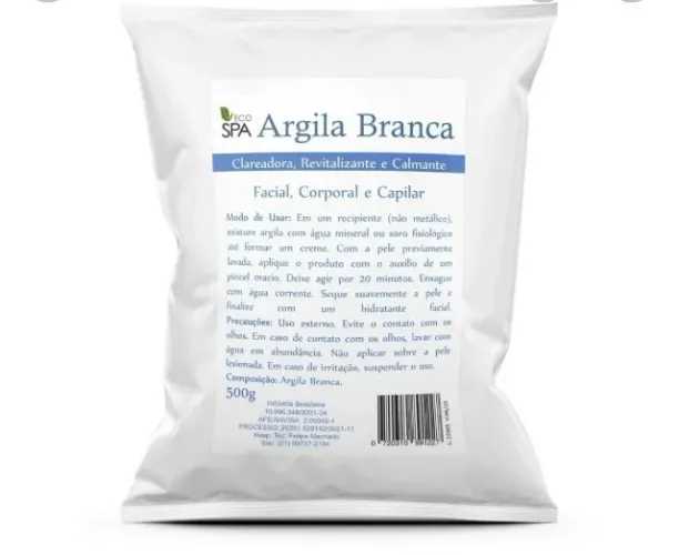 Argila Branca Clareadora 500g Skin Care Facial