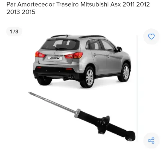 Vendo par de amortecedores traseiros para ASX 2011 a 2015