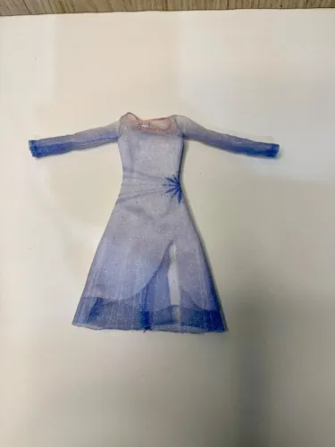 Vestido para Boneca 30 cm Inspirado na Elsa Frozen - Azul com Brilho