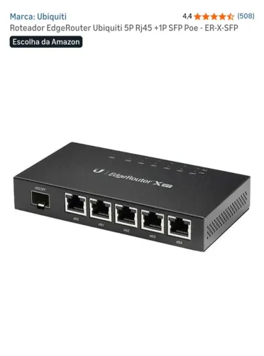 Roteador EdgeRouter Ubiquiti 5P Rj45 +1P SFP Poe - ER-X-SFP