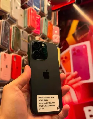 IPHONE 16 PRO 128GB 97% TODO ORIGINAL COM CAIXA - SEMINOVO