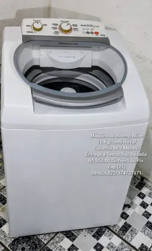 Brastemp ativei 11 kgs, entrego e testo na hora da entrega, damos três meses de garantia.