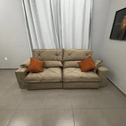 Sofá Retrátil Gran Belo Capuccino 4 Lugares