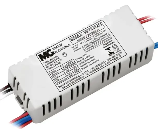Reator Eletrônico Mar-Girius PG 1X40 AF3 Bivolt para Lâmpada Fluorescente 40W
