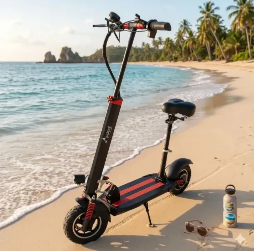 Patinete (Scooter Audisat M4 - Suspensão traseira+pneus infláveis+banco com molas)