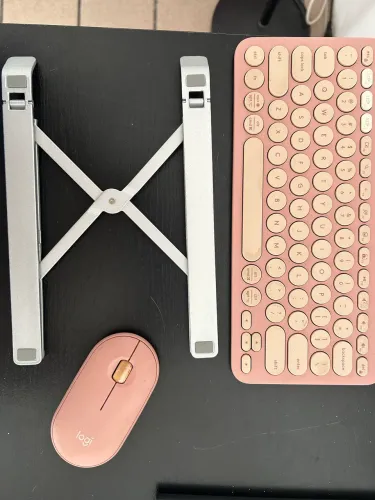 Teclado Logitech + Suporte de note de metal