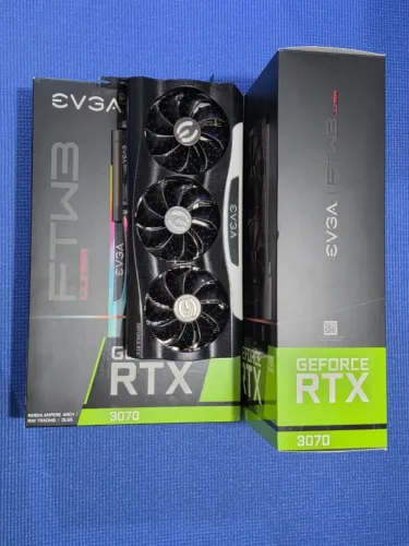 Placa de Vídeo RTX 3070 FTW3 Ultra Gaming EVGA, 8GB GDDR6, ARGB LED, LHR, DLSS, Ray Tracin