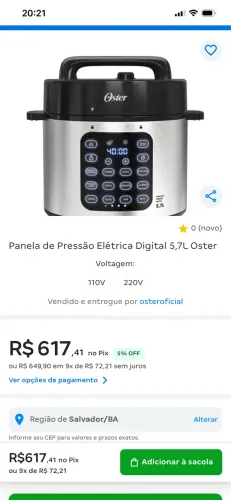Panela elétrica digital