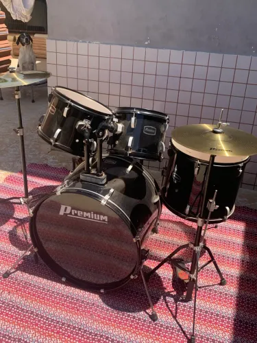 Bateria Premium Dx722 Acústica Preta Completa C/banco