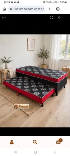 Cama Box Solteiro Cama Auxili 88x188x58cm