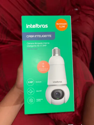Câmera lâmpada interna inteligente Wi-Fi 3MP