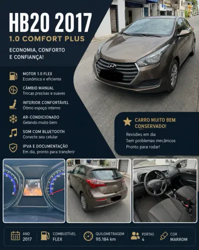 Hyundai HB20 Comf./c.plus/c.style 1.0 Flex 12V 2017