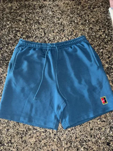 Bermuda Moletom Nike Court Heritage Azul Petróleo Original - Tamanho G