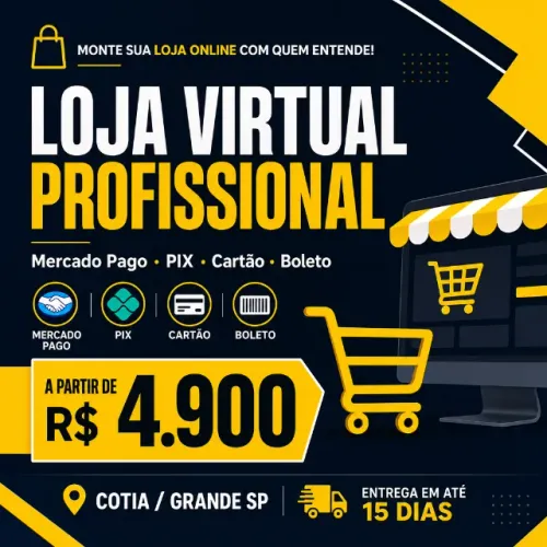 Criação de Loja Virtual Profissional | Mercado Pago | Cotia SP
