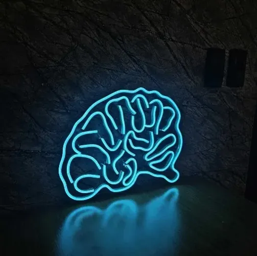 Luminária Painel Neon Led - Cérebro detalhado