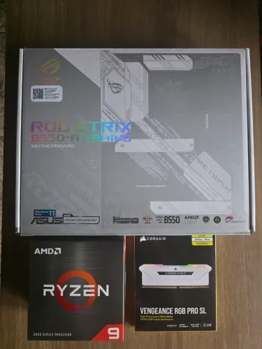 Kit Am4 completo: Ryzen 9 5900x, rog strix b550-A gaming, 16gb ram coiser