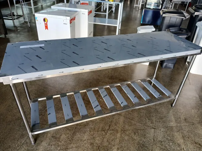 Mesa Inox 190x60 Gradeada Reforçada