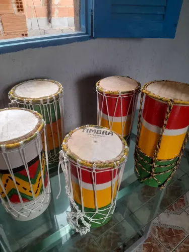 Tambor de couro de cabra em pvc, artesanal profissional
