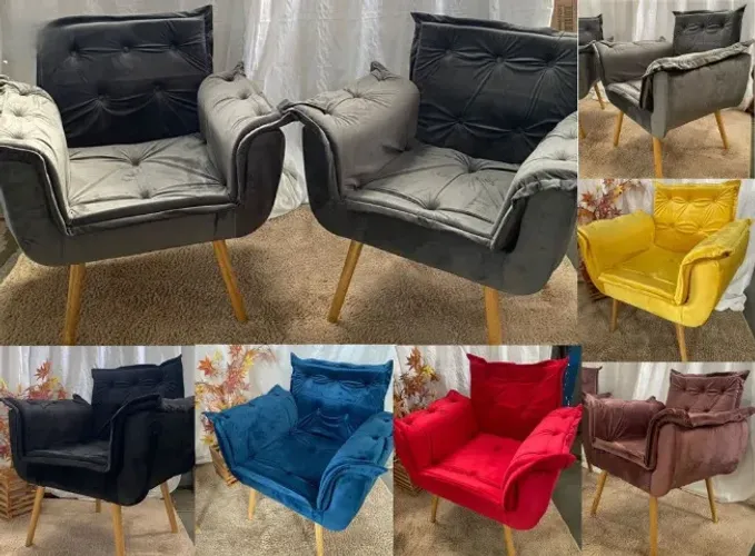 POLTRONA TECIDO VELUDINHO