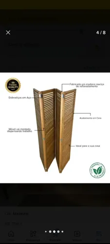 Biombo novo, de madeira ( não é MDF) ainda na caixa