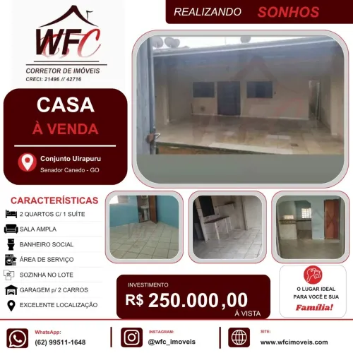 01281 Casa na região central de Senador Canedo