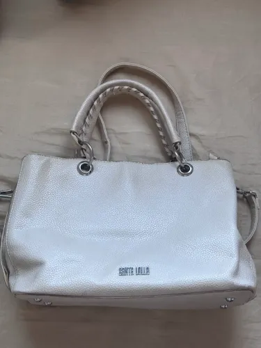 Bolsa Santa Lolla tiracolo Monograma Tote na cor off-white bege