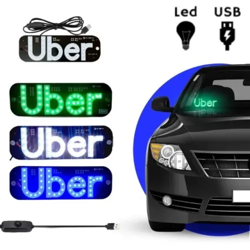 Placa LED Uber - Várias Cores