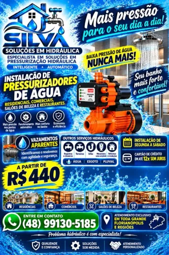 Instalação de Pressurizador de Água a partir de R$ 440 | Grande Florianópolis