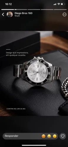 Relógio Masculino Aço Inoxidável Prata Quartz