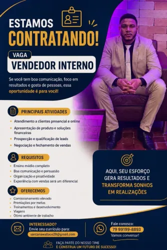Vaga vendedor interno