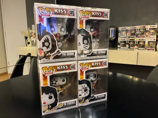 Funko Pop Rocks - Kiss - Gene Simmons (The Demon), The Spaceman, The Catman e Starchild